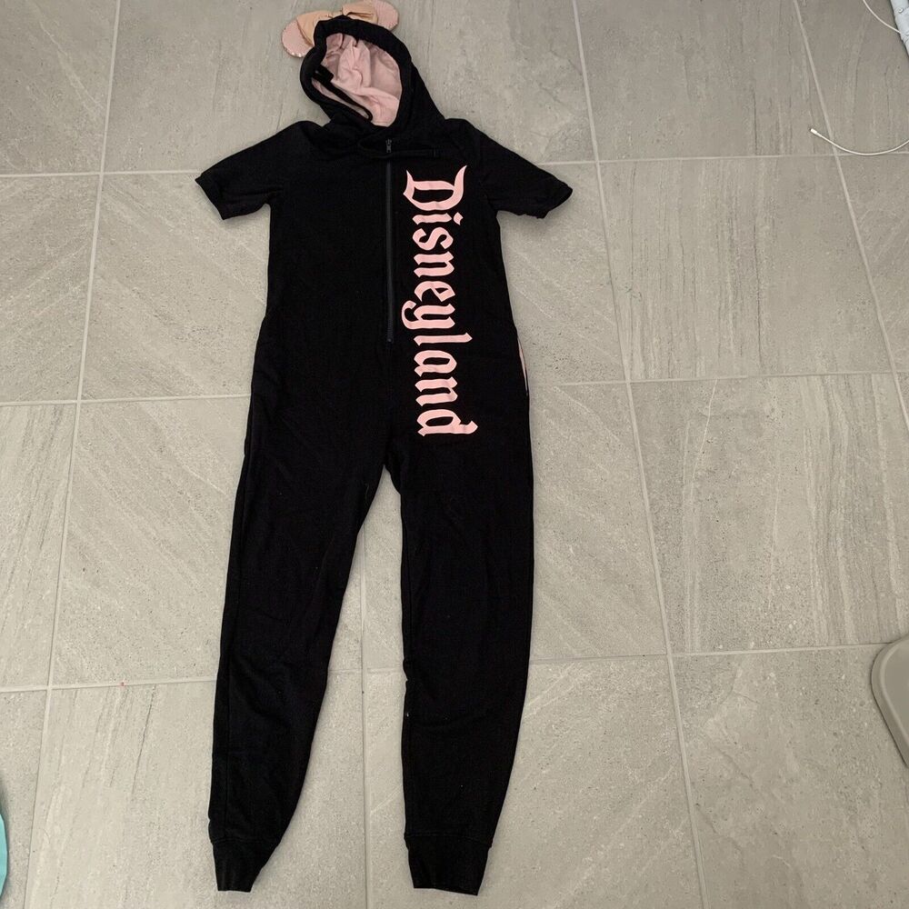 Disneyland Pajamas One Piece Disney Rose Gold Sequin Ears Hoodie Size Small